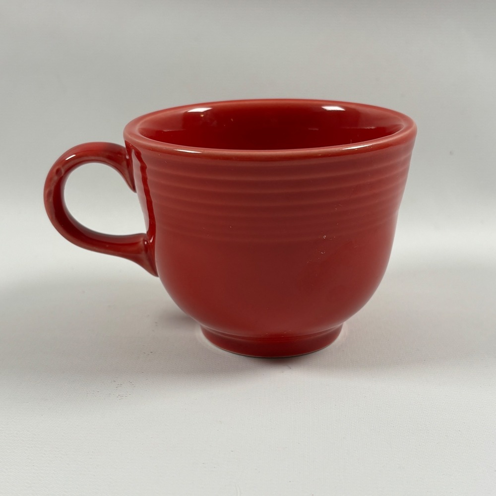 Fiesta Scarlet Red Flat Cup Mug HLC USA Ceramic Fiestaware